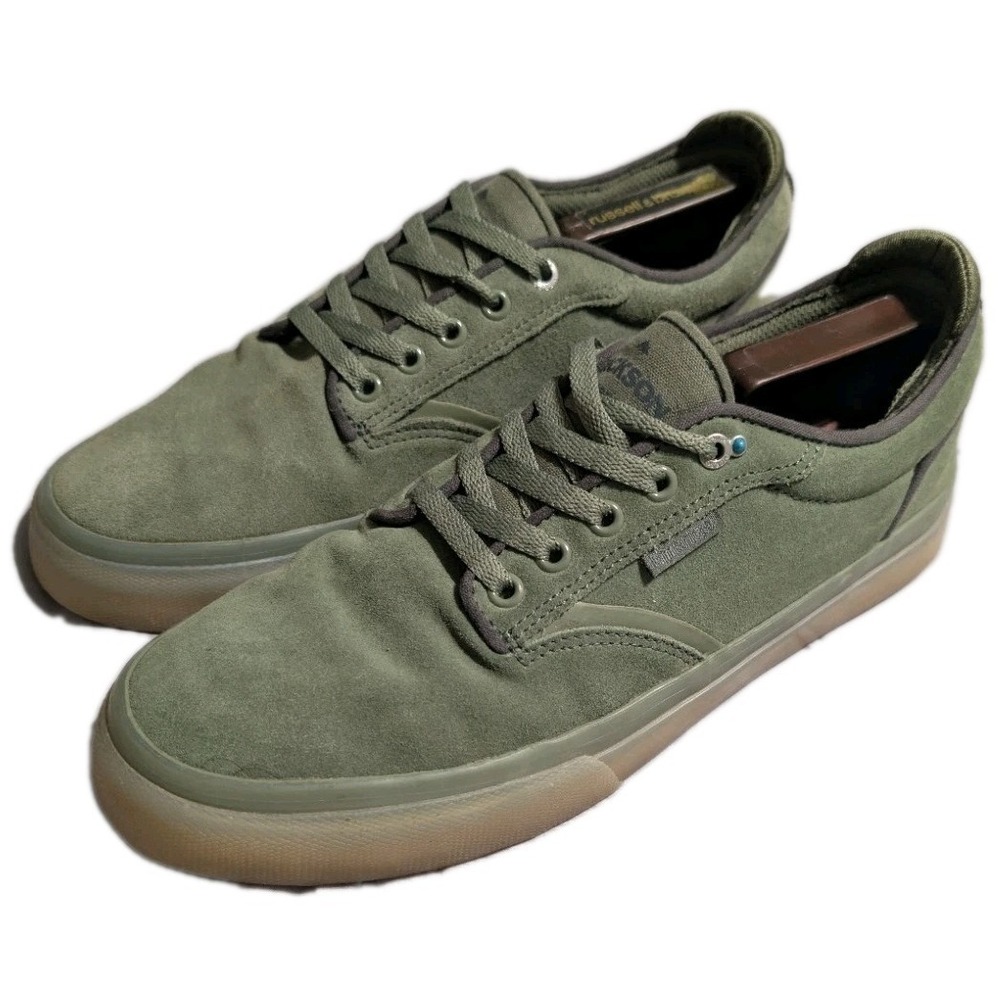 Emerica Dickson Skate‎ Shoes Mens 9.5 Green Suede Gum Sole Lace Up Sneakers